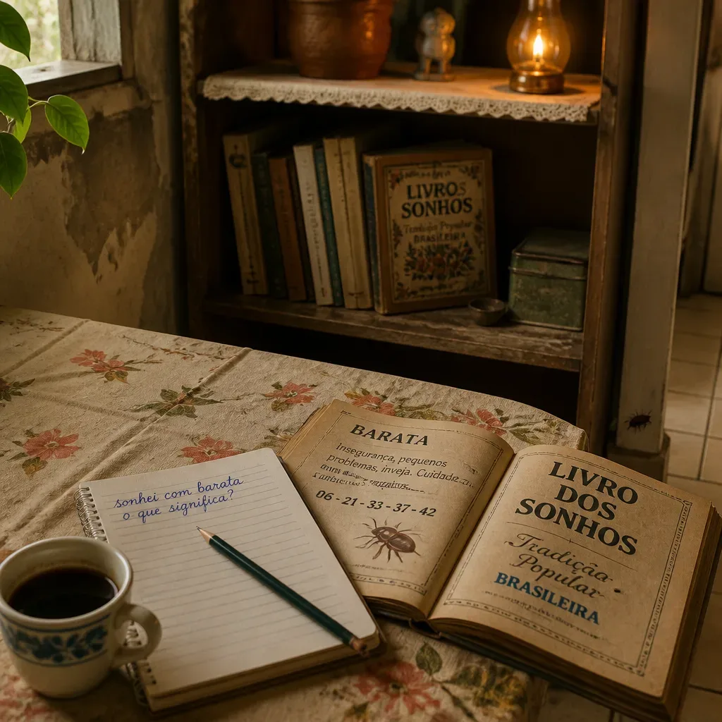 Caderno de sonhos sobre mesa de cozinha