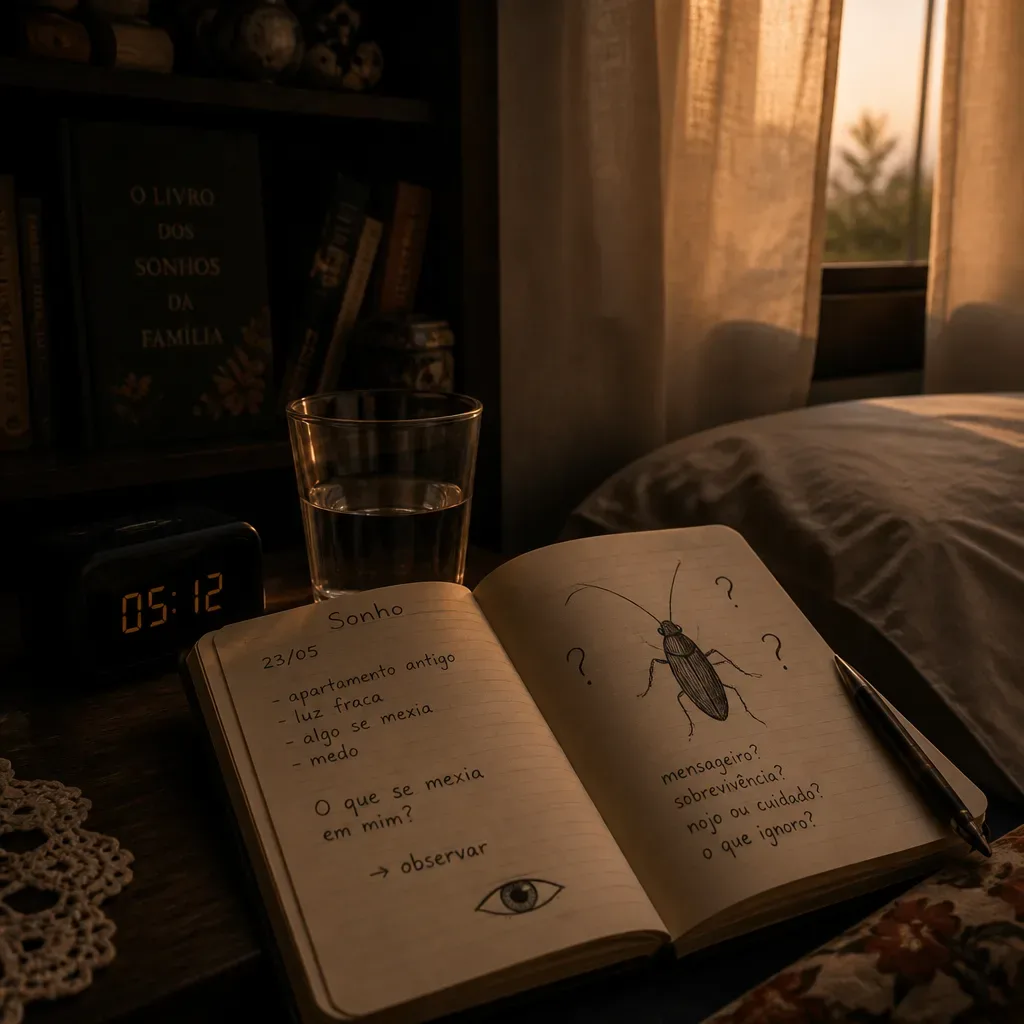 Anotações de sonho ao lado da cama