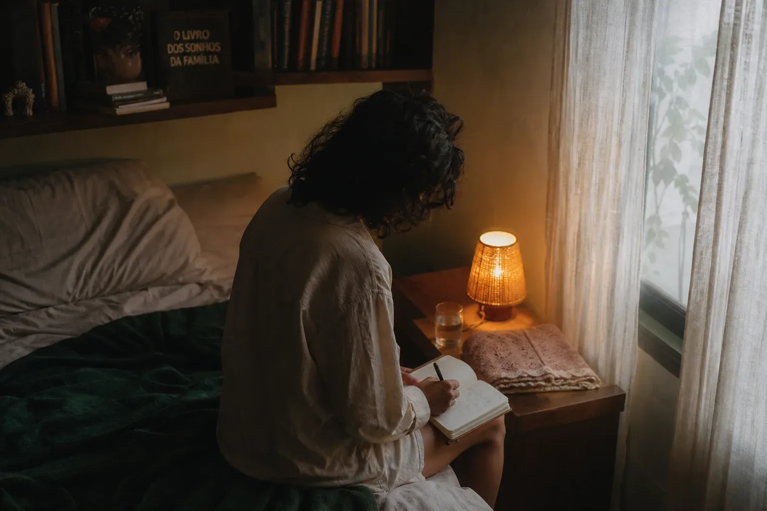 Pessoa anota sonho com bebê ao amanhecer