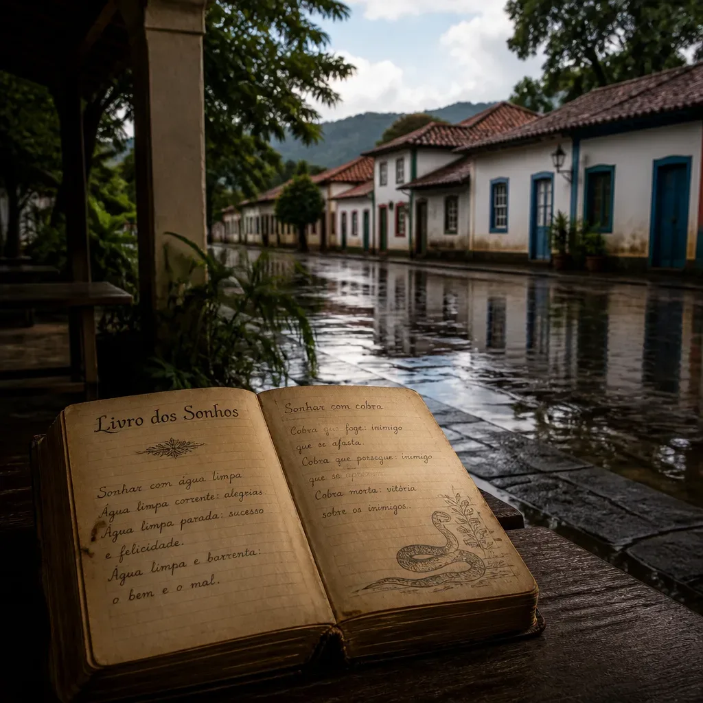 Livro popular de sonhos após chuva na rua
