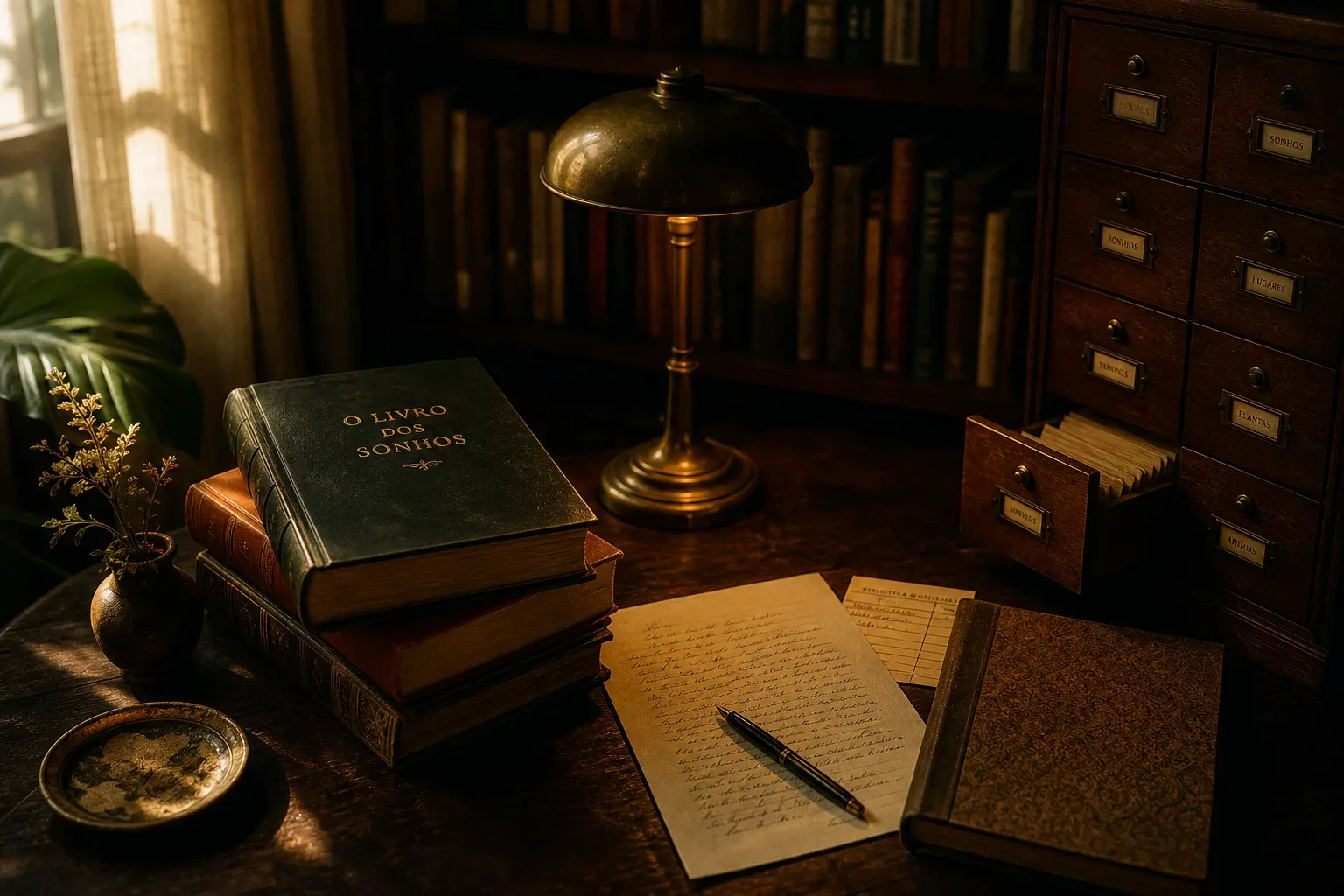 Symbolic still life: Sonhar com biblioteca