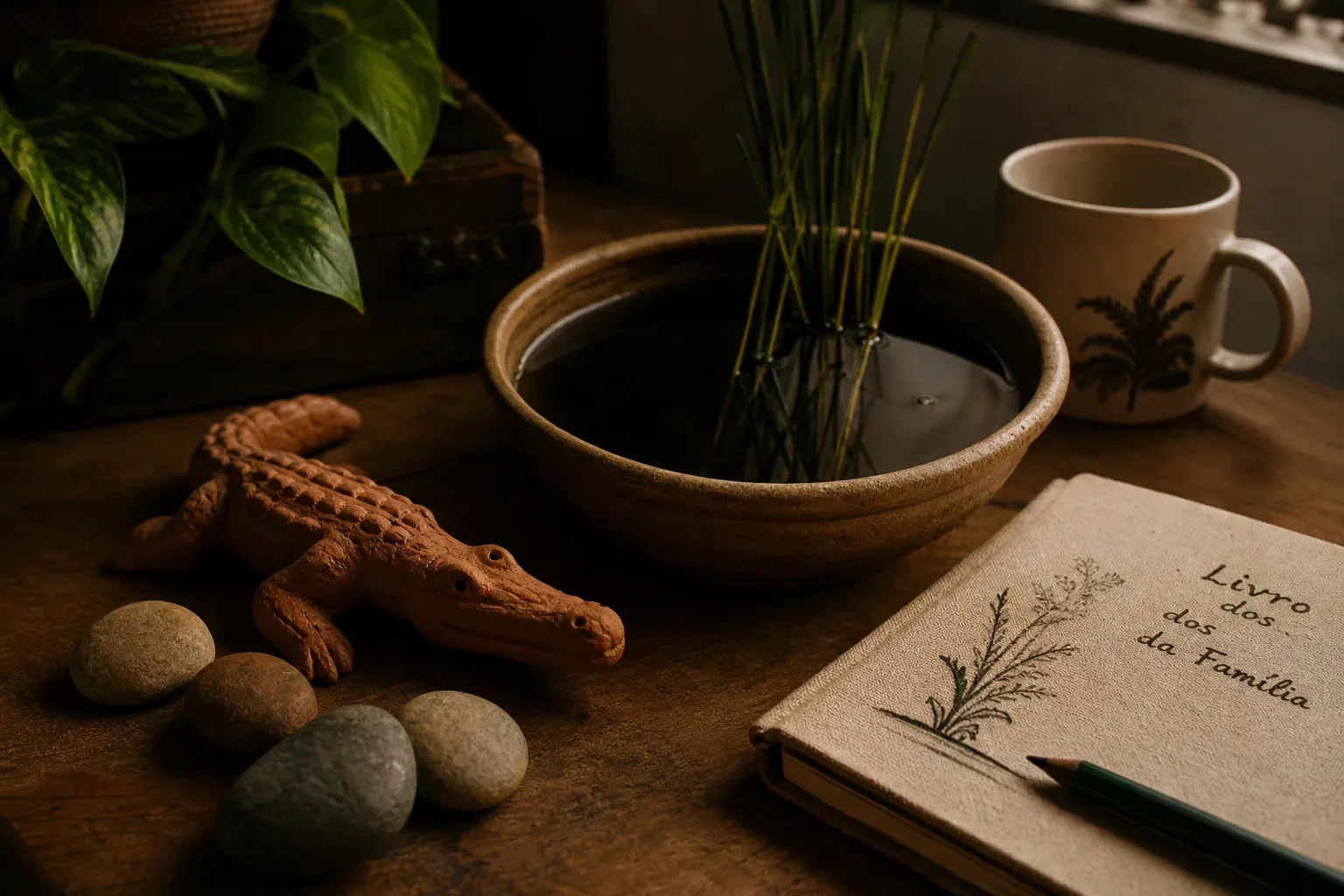 Symbolic still life: Sonhar com jacaré