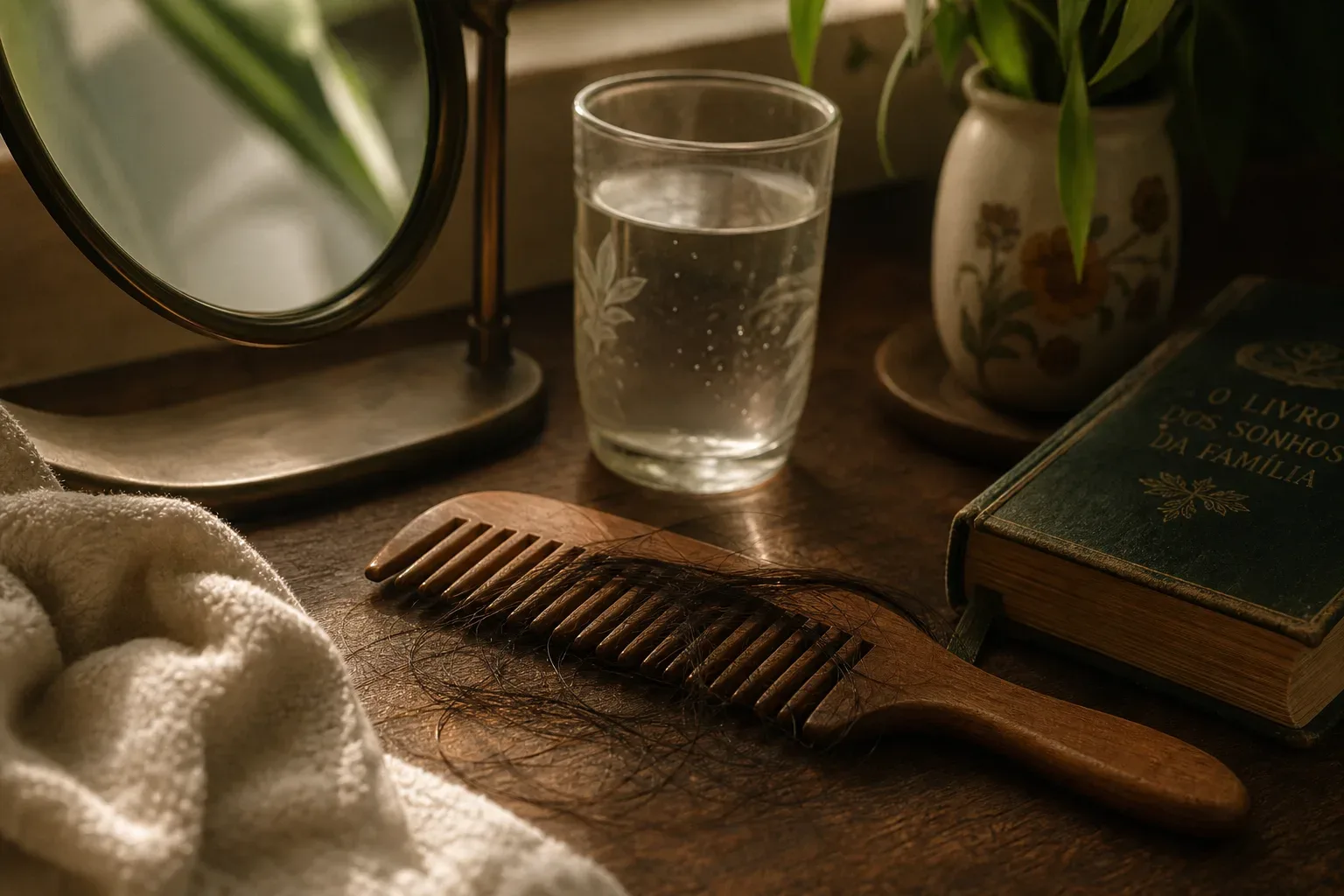 Symbolic still life: Sonhar com queda de cabelo
