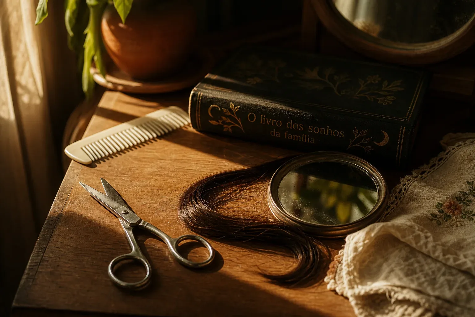 Symbolic still life: Sonhar que corta o cabelo