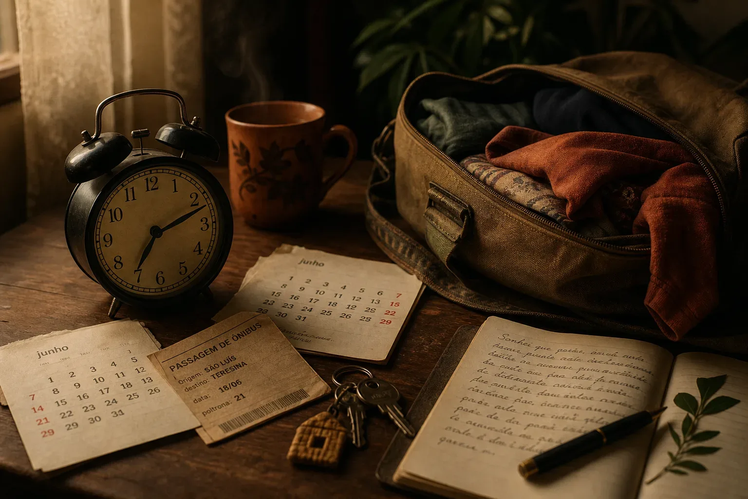 Symbolic still life: Sonhar que está atrasado